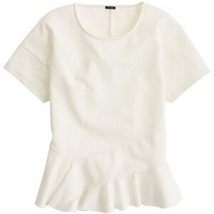 J. Crew Flutter Hem Ponte Knit Peplum Top Vintage Size xs